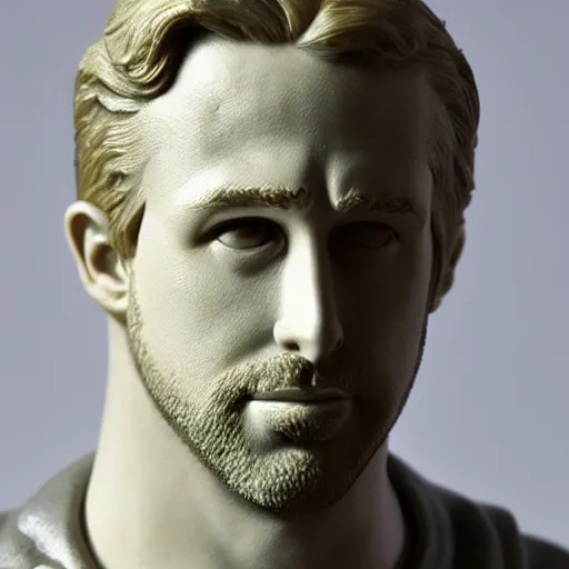 Image similar to ryan gosling marble bust