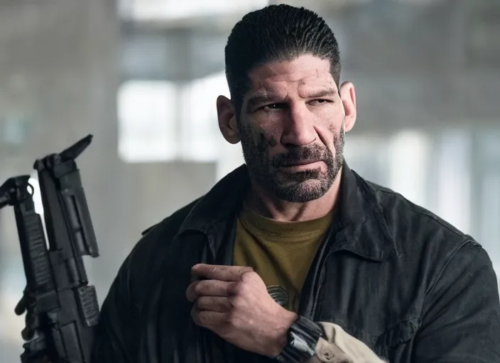 Prompt: john bernthal, movie still, from the new punisher movie, 8 k, realistic