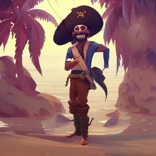 Image similar to painting jack the pirate on sea of thieves game avatar hero smooth face median photoshop filter cutout vector behance hd by jesper ejsing, by rhads, makoto shinkai and lois van baarle, ilya kuvshinov, rossdraws, illustration, art by ilya kuvshinov and gustav klimt