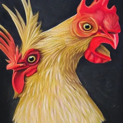 Image similar to chicken portrait, very nice, lovely, very cool, super fun, Slovakia, 🇦🇱, 🧐🌝, exquisite