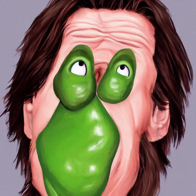 Prompt: jim carrey in a eggplant costume, trending on artstation