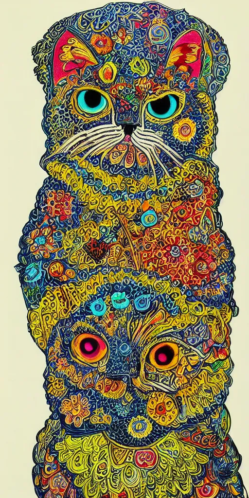 Prompt: portrait of mikky ekko, in the style of louis wain. vivid color. ultra detail.