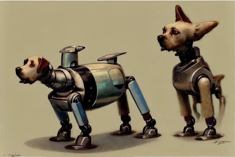 Image similar to ( ( ( ( ( 1 9 5 0 s retro future robot android dog. muted colors. ) ) ) ) ) by jean - baptiste monge!!!!!!!!!!!!!!!!!!!!!!!!!!!!!!