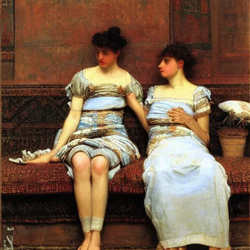 Prompt: painting by lawrance alma - tadema
