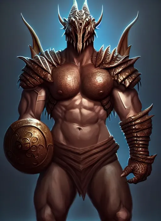 Prompt: muscular and tall dnd male dragonborn!!!! draconian!! character concept art, sharp focus, octane render! unreal engine 5! highly rendered!! trending on artstation!! detailed linework!! illustration by artgerm, wlop, and chie yoshii