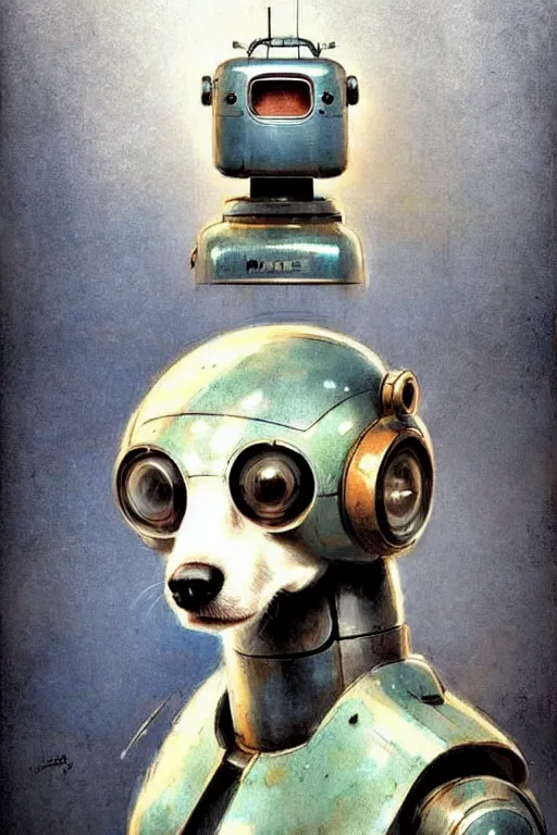 Image similar to ( ( ( ( ( 1 9 5 0 s retro future robot android box dog. muted colors. ) ) ) ) ) by jean - baptiste monge!!!!!!!!!!!!!!!!!!!!!!!!!!!!!!