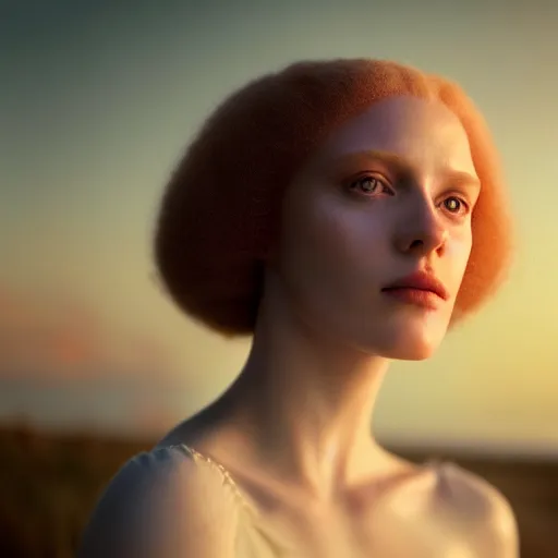 Image similar to photographic portrait of a stunningly beautiful english renaissance female in soft dreamy light at sunset, beside the sea, soft focus, contemporary fashion shoot, in a denis villeneuve and tim burton movie, by edward robert hughes, annie leibovitz and steve mccurry, david lazar, jimmy nelsson, extremely detailed, breathtaking, hyperrealistic, perfect face, octane render