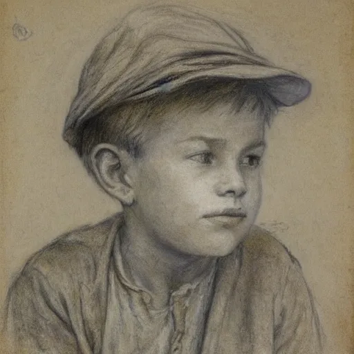 Image similar to Portrait of a farmer boy, by Jules Bastien-Lepage, Emile Friant, Dagnan Bouveret, chalk, pencil drawing
