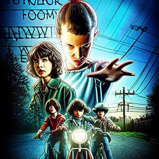 Prompt: stranger things movie poster