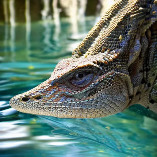 Image similar to lizard human sitting in water, photograph captured at oregon hotsprings