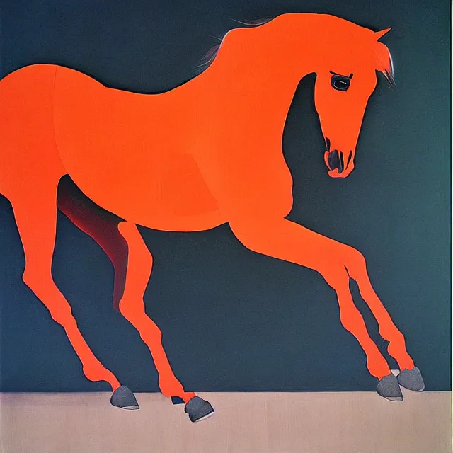 Image similar to a beautiful painting horse, by xu beihong andy warhol realistic oil painting