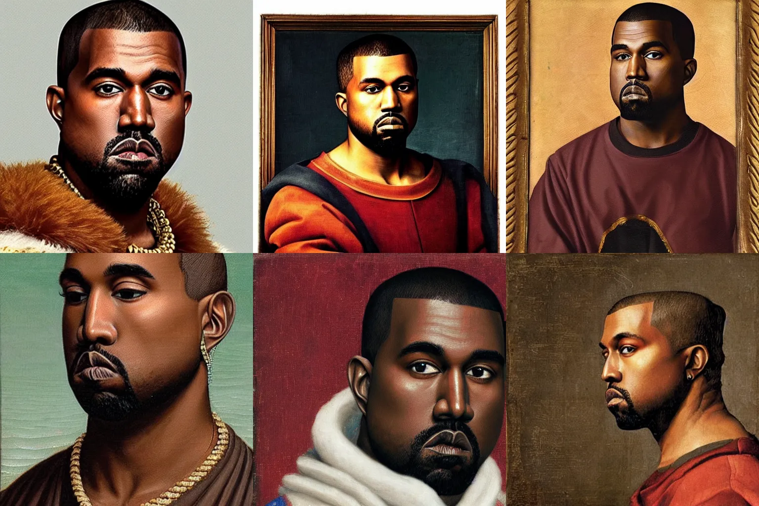 Image similar to A Renaissance portrait painting of Kanye West