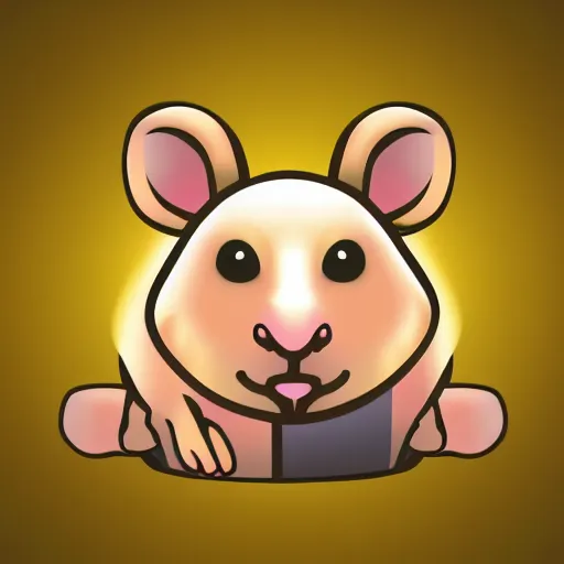 Prompt: app icon of a hamster, yellow background, 3d render, 2d appearance