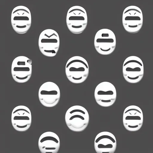 Prompt: grey emoji icon, white background, 2 d, high detailed, no colours but grey