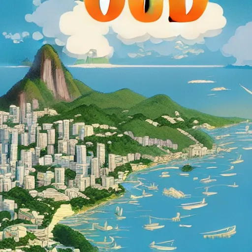 Image similar to Rio de janeiro by studio ghibli