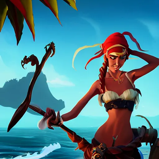 Image similar to jack the pirate mermaid on sea of thieves game avatar hero, behance hd by jesper ejsing, by rhads, makoto shinkai and lois van baarle, ilya kuvshinov, rossdraws global illumination