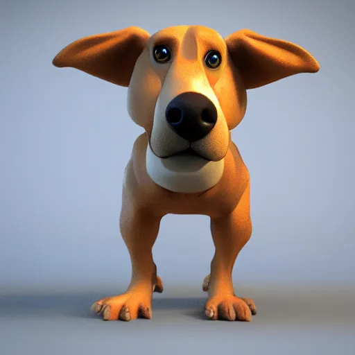 Prompt: 3 d render, high detal, pixar, goldador breed dog