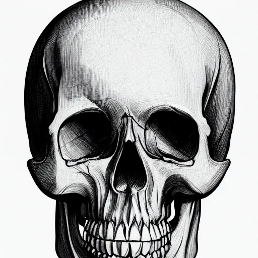 Image similar to skull black and white anatomical illustration