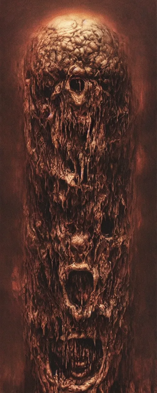 Image similar to fear face, kieth thomsen, zdzislaw beksinski