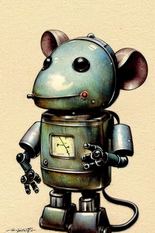 Image similar to ( ( ( ( ( 1 9 5 0 s retro robot mouse. muted colors. ) ) ) ) ) by jean - baptiste monge!!!!!!!!!!!!!!!!!!!!!!!!!!!!!!