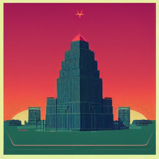 Image similar to a beautiful illustration of Columbus Ohio by James gilleard, geometric lines