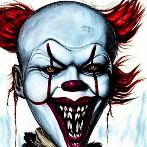 grunge drawing of pennywise in the style of mad max | | Stable ...