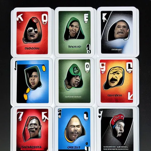 Prompt: The Rock uno card deck, 8k, photorealistic imagery