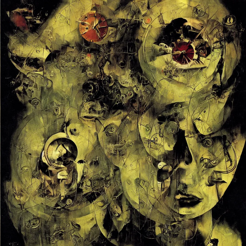 Prompt: the oceans of time will grind us all to dust, surreal, weird, oil on canvas, by dave mckean, by norman rockwell