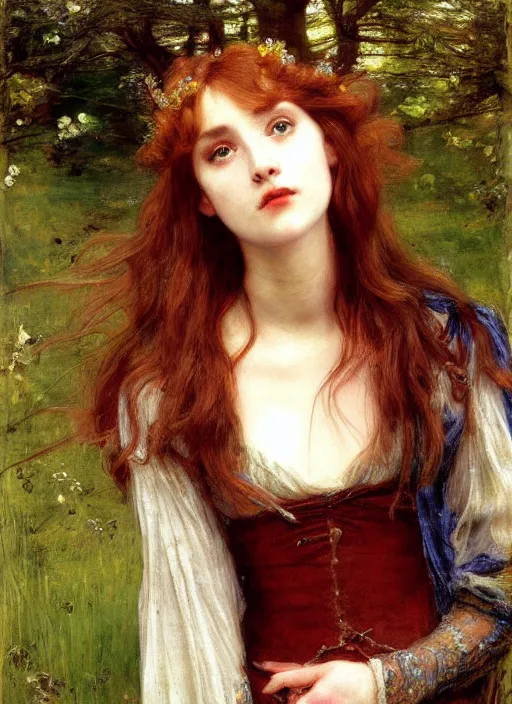 Prompt: a beautiful painting of merry brandybuck by John Everett Millais and Dante Gabriel Rossetti and John Collier and john william waterhouse, pre-raphaelite, detailed, trending on artstation, hd, masterpiece