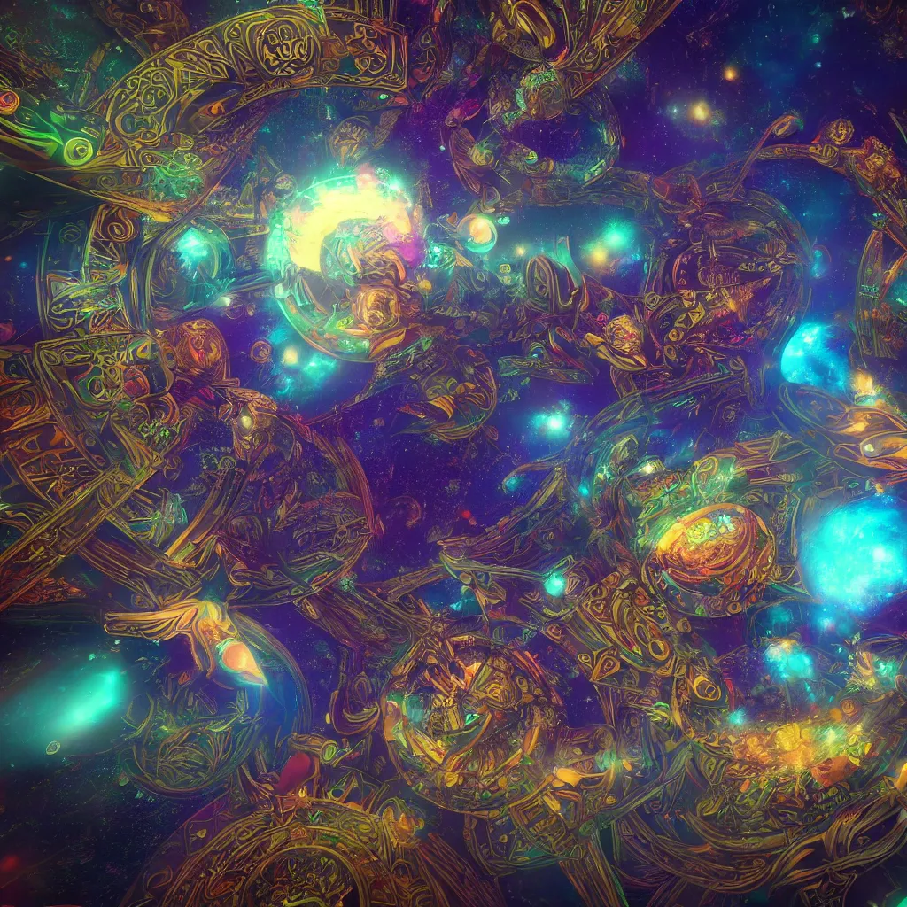 Prompt: beautiful dmt universe, sacred geometry, concept art, aesthetic octane render, 8k HD resolution