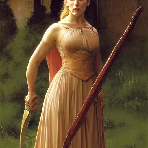 Image similar to rhea seehorn as kim wexler in fantasy medieval costume by Michael Whelan, William Adolphe Bouguereau, John Williams Waterhouse