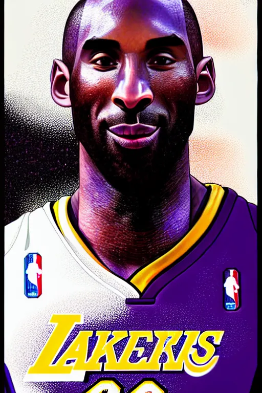 Image similar to kobe bryant, manga cover art, detailed color portrait, artstation trending, 8 k, greg rutkowski