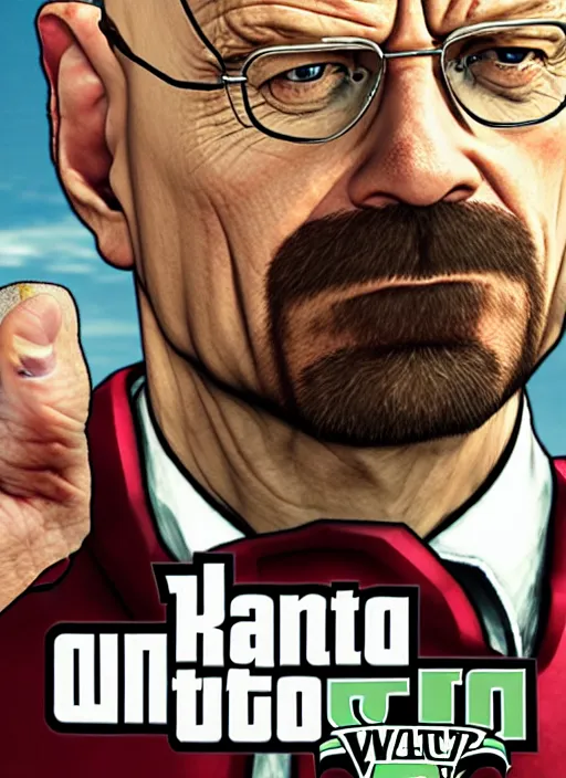 Image similar to walter white in gta 5 game poster