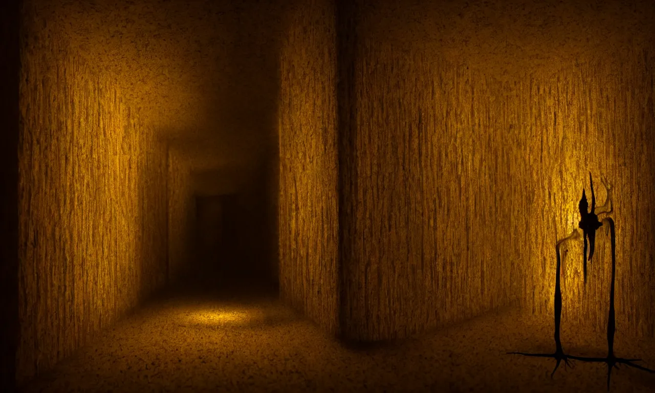 Prompt: strong translucent dark wax bony apparition creeps down a dark corridor after its victim, subsurface scattering, back light, bokeh, defocus, dramatic lighting, high detail, small features, from new movie by digital domain and weta digital, strong ambient occlusion