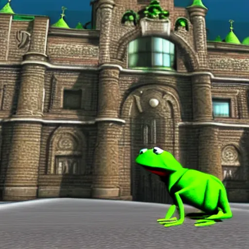 Prompt: Kermit at the Kremlin for the Nintendo Wii