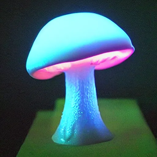 Image similar to “ photo of a glowing alien mushroom, super realistic ”