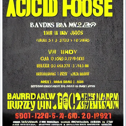 Prompt: acid house flyer