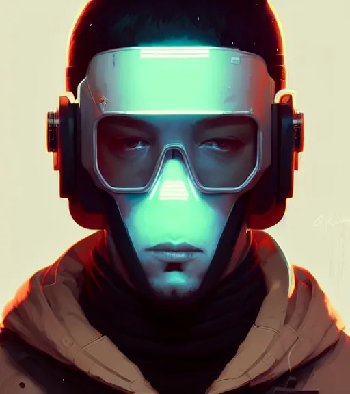 Prompt: cyberpunk synth, hyper - realistic portrait of a man in a hoodie, cyberpunk, by atey ghailan, by greg rutkowski, by greg tocchini, by james gilleard, by joe fenton, by kaethe butcher, dynamic lighting, gradient light blue, brown, blonde cream and white color scheme, grunge aesthetic