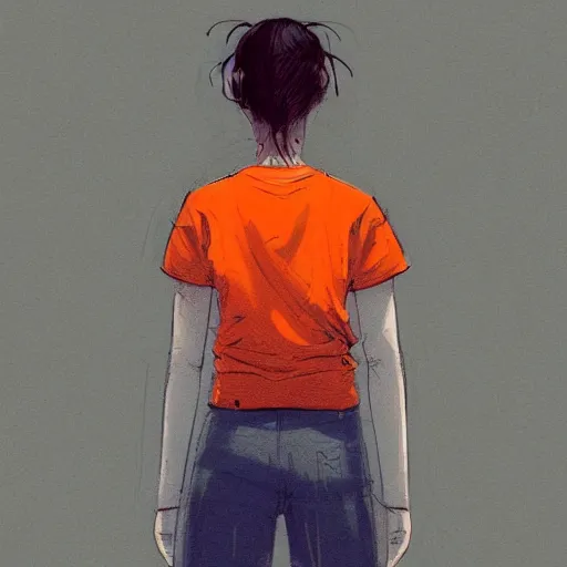 Image similar to man in orange t - shirt hugging from behind girl, vivid colors, character sheet, fine details, concept design, contrast, kim jung gi, greg rutkowski, trending on artstation, 8 k, full body, turnaround, front view, back view, ultra wide angle