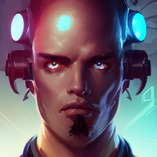 Prompt: portrait of a handsome cybernetic male, cyberpunk concept art by pete mohrbacher and artgerm and wlop and greg rutkowski and deathburger, digital art, highly detailed, intricate, sci-fi, sharp focus, Trending on Artstation HQ, deviantart, unreal engine 5, 4K UHD image