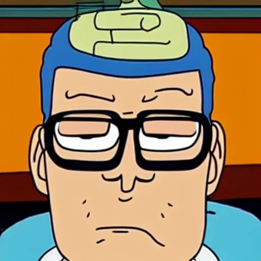 Prompt: hank hill from king of the hill mixed with rick sanchez from rick and morty