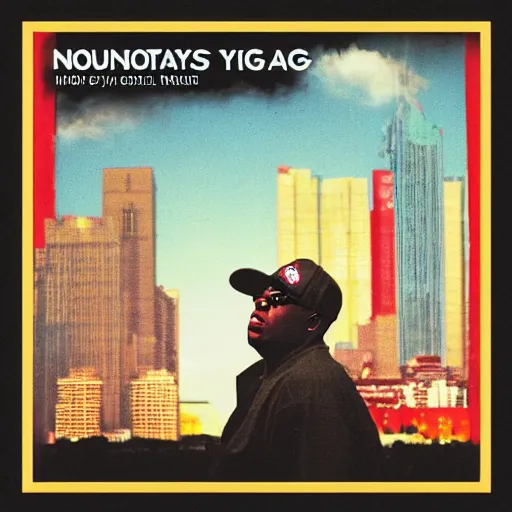 Image similar to notorious big style rap album cover