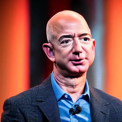 Image similar to Jeff Bezos, throbbing veins on his forehead and neck, XF IQ4, 150MP, 50mm, F1.4, ISO 200, 1/160s, natural light