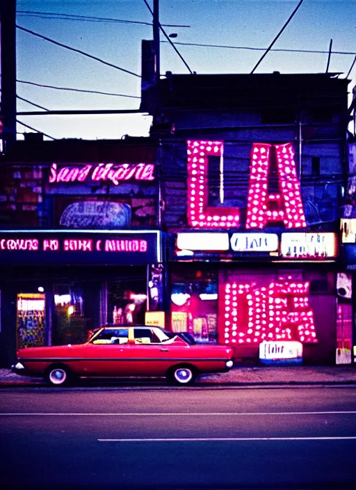 Image similar to Waiting in the car Waiting for the ride in the dark At night the city grows Look at the horizon glow Drinking in the lounge Following the neon signs Waiting for a word Looking at the milky skyline The city is my church It wraps me in its blinding twilight, cinestill 800