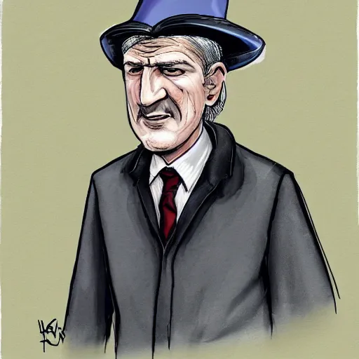 Prompt: Jean Lassalle under the Harry Potter sorting hat, highly detailed picture