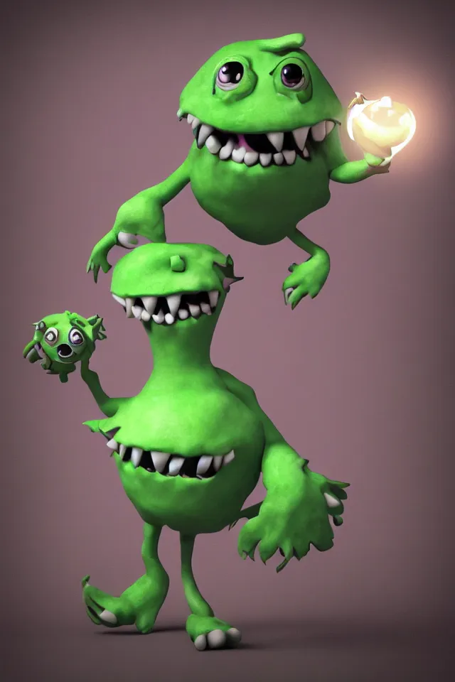 Image similar to cute monster 4k 3d render