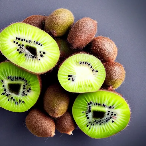 Image similar to Kiwi fruit, kiwi, bird, blended together