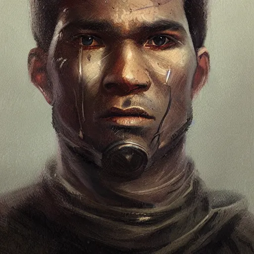 Image similar to portrait of a man by Greg Rutkowski, he is about 30 years old, british factions, he has short black military-style hair, a straight jaw, he has a scar above one eyebrow, he wears Galactic Alliance military fatigues, Star Wars Expanded Universe, highly detailed portrait, digital painting, artstation, concept art, smooth, sharp foccus ilustration, Artstation HQ