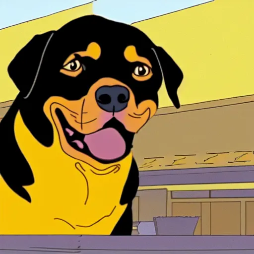 Image similar to Rottweiler in the style of the Simpsons