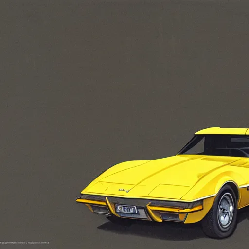 Prompt: a d&d miniature of a yellow 1979 stingray corvette, t-top, convertable,digital art,detailed,ultra realistic,art by greg rutkowski